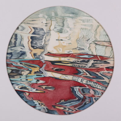 Bronwen Schalkwyk's RIPPLE OF LIGHT 1 - 175mm diameter watercolour by Bronwen Schalkwyk