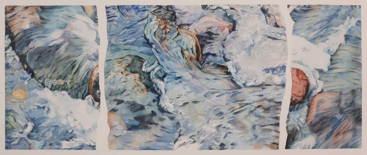 Bronwen Schalkwyk's SPIRIT OF THE STREAM - 685mm x 275mm watercolour by Bronwen Schalkwyk