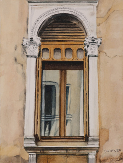 Bronwen Schalkwyk's WINDOWS IN TIME 2 - 140mmx185mm watercolour by Bronwen Schalkwyk